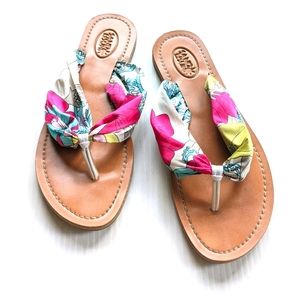 SAND N SUN Women's bright floral padded thong sandals
